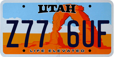 UT license plate Z776UF
