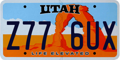 UT license plate Z776UX