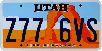 UT license plate Z776VS