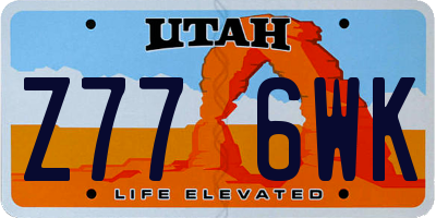 UT license plate Z776WK