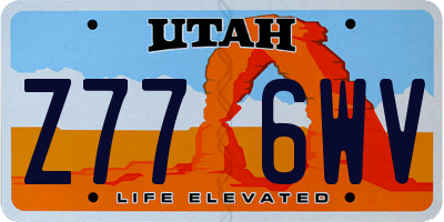 UT license plate Z776WV