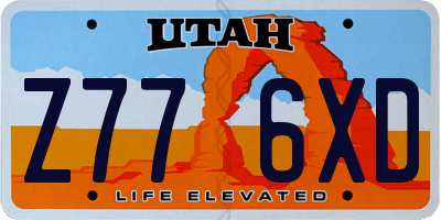 UT license plate Z776XD