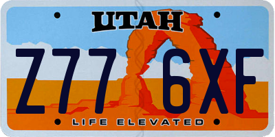 UT license plate Z776XF