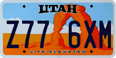 UT license plate Z776XM