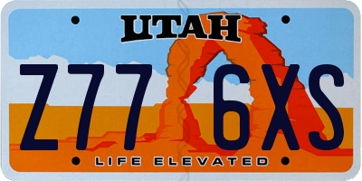 UT license plate Z776XS
