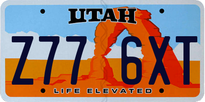UT license plate Z776XT
