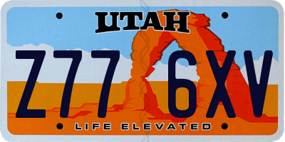 UT license plate Z776XV