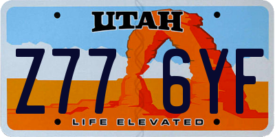 UT license plate Z776YF