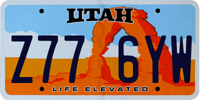 UT license plate Z776YW