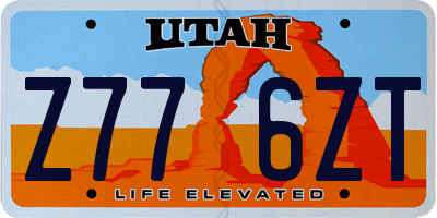 UT license plate Z776ZT
