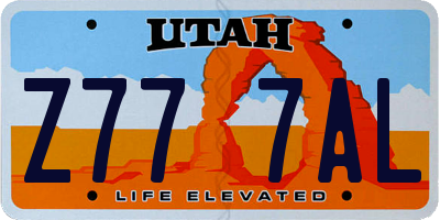 UT license plate Z777AL