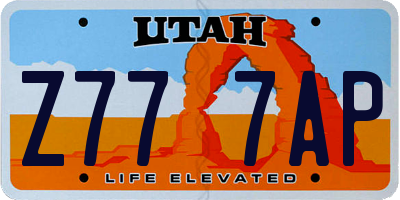 UT license plate Z777AP