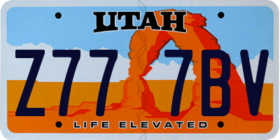 UT license plate Z777BV