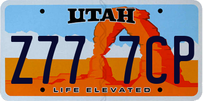UT license plate Z777CP
