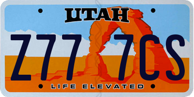 UT license plate Z777CS