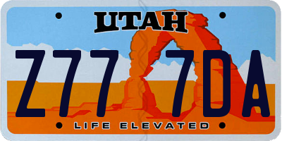 UT license plate Z777DA
