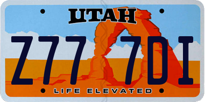UT license plate Z777DI