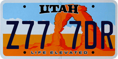 UT license plate Z777DR