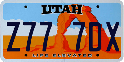 UT license plate Z777DX