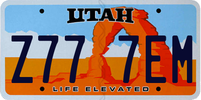 UT license plate Z777EM