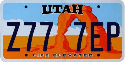 UT license plate Z777EP