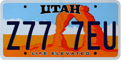 UT license plate Z777EU