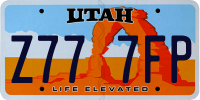 UT license plate Z777FP