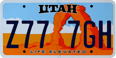 UT license plate Z777GH