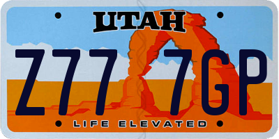 UT license plate Z777GP