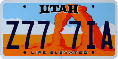 UT license plate Z777IA