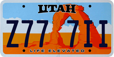 UT license plate Z777II
