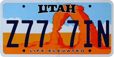 UT license plate Z777IN