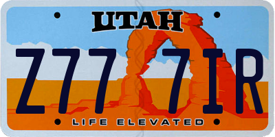 UT license plate Z777IR