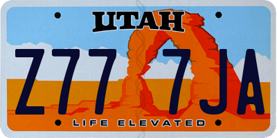 UT license plate Z777JA
