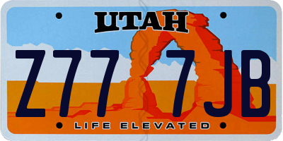 UT license plate Z777JB
