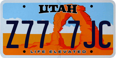 UT license plate Z777JC