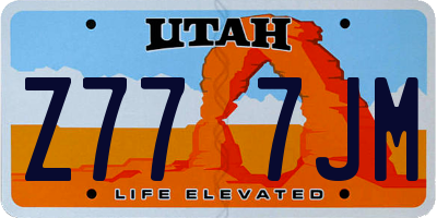 UT license plate Z777JM