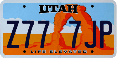 UT license plate Z777JP