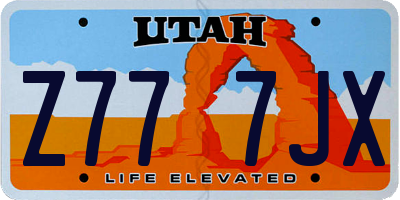 UT license plate Z777JX