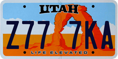UT license plate Z777KA