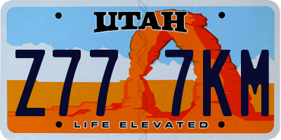 UT license plate Z777KM