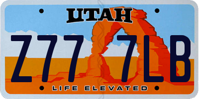 UT license plate Z777LB