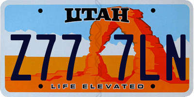 UT license plate Z777LN