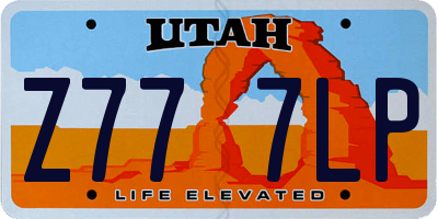 UT license plate Z777LP