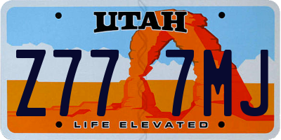 UT license plate Z777MJ
