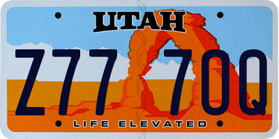 UT license plate Z777OQ