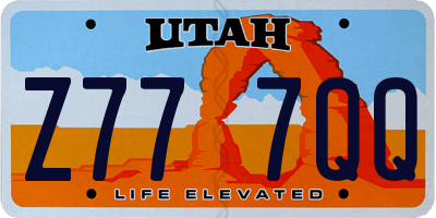 UT license plate Z777QQ