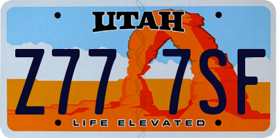 UT license plate Z777SF