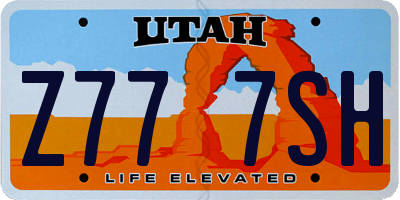 UT license plate Z777SH