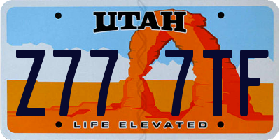 UT license plate Z777TF